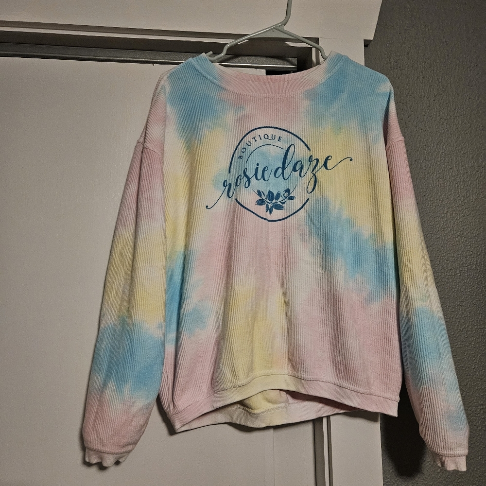 Rosie Daze Tie Dye Corded Crew